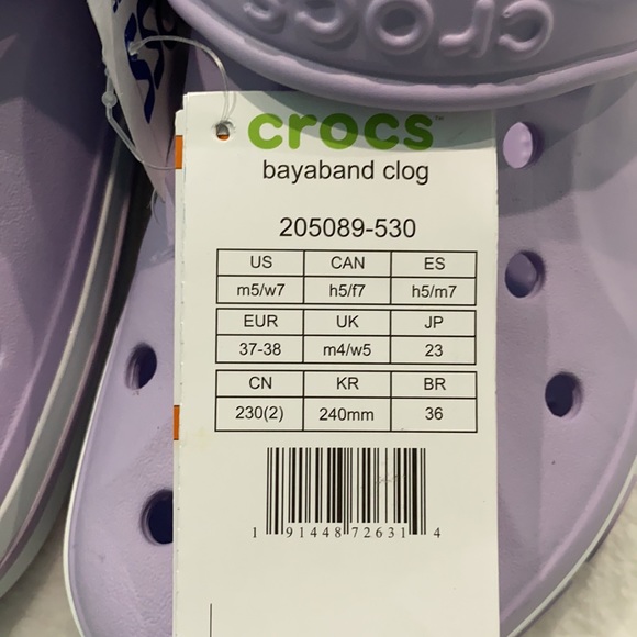 💟Crocs Bayaband Clog, W Size 7, Lilac - Picture 6 of 7